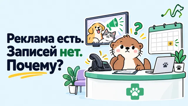 Лилла у стойки регистратуры с пустым календарём: почему после рекламы пациенты не записываются